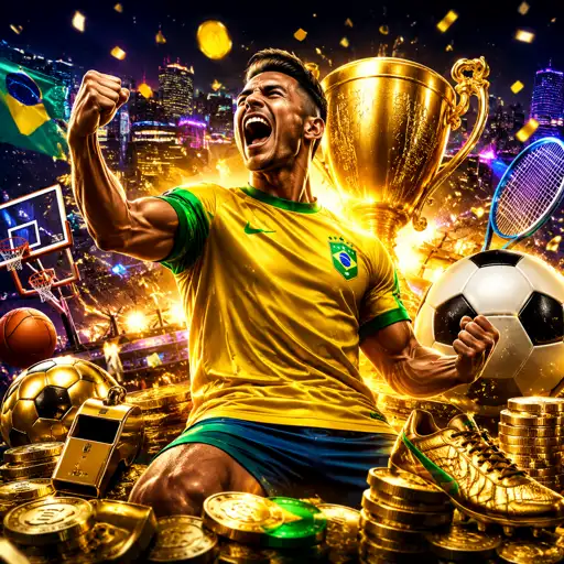 Estádio de futebol iluminado à noite pronto para o jogo